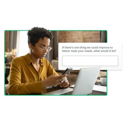 woman working on phone