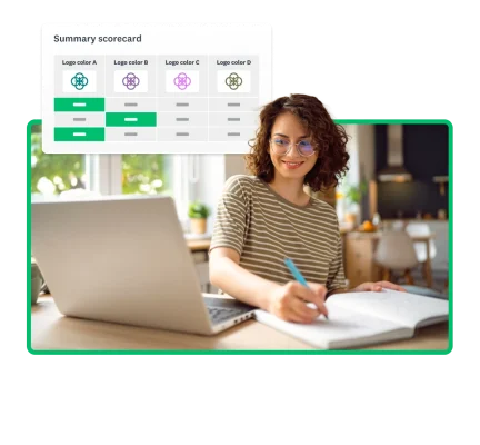 woman working on laptop