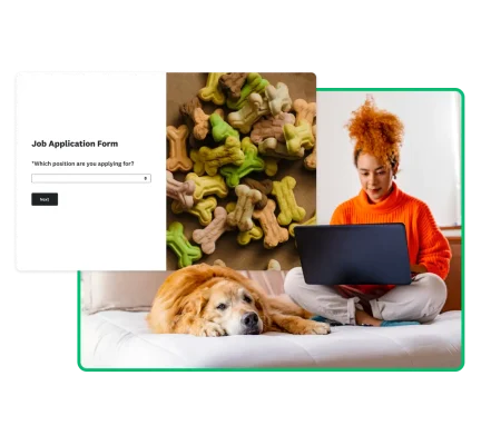 An application reviews a job application form on their laptop.