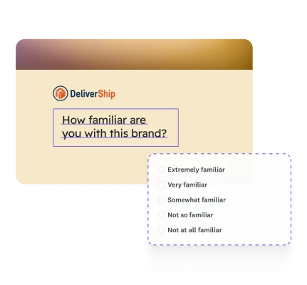 A research question asking “How familiar are you with this brand?”