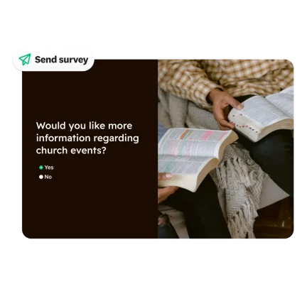 Church survey asking, "Would you like more information regarding church events?"