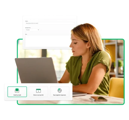 Woman working on laptop