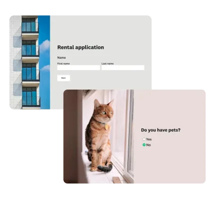 Rental application with first and last name fields