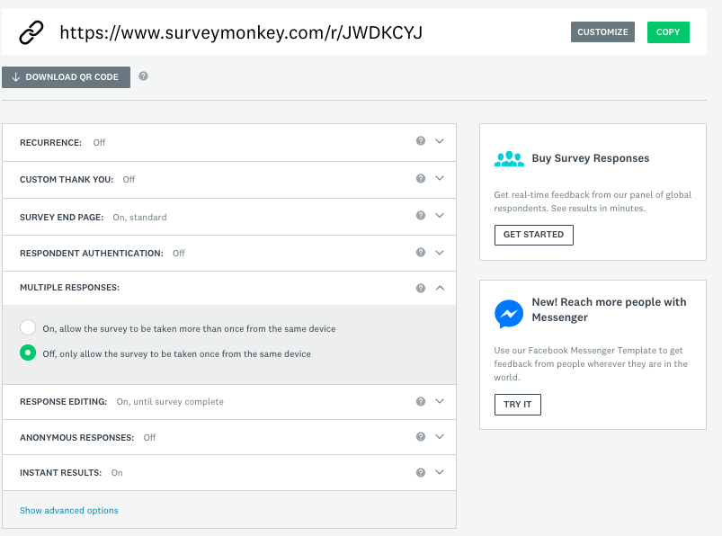 Enable multiple responses make surveys easier on shared devices