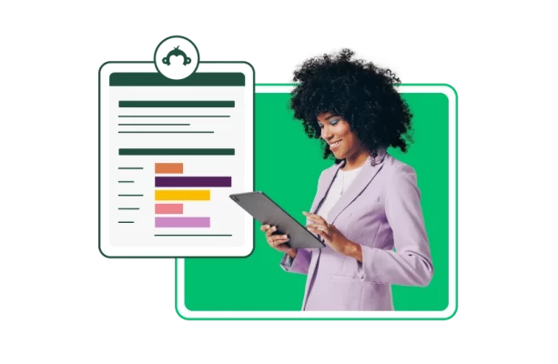 woman working on tablet