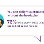 A statistic that tells us how easy it is to use SurveyMonkey CX.