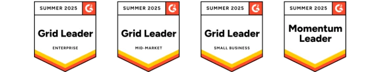 Drei G2-Auszeichnungen für „Grid Leader“ und eine Auszeichnung für „Momentum Leader“ für den Sommer 2025.