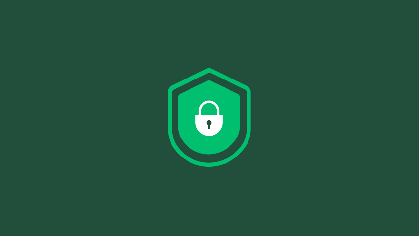 A simple graphic of a green shield with a padlock icon in the center.