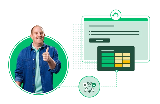 Mann, der ein Daumen-hoch-Zeichen gibt