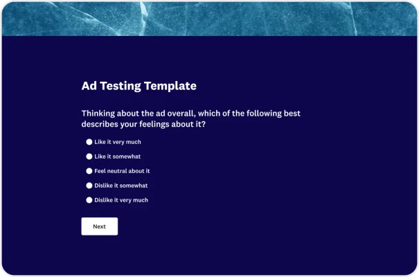 Ad Copy Testing Survey Template