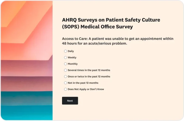 AHRQ Surveys On Patient Safety Culture (SOPS) Medical Office Survey Template