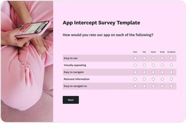 App Intercept Survey Template