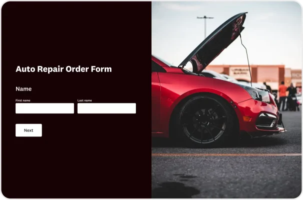 Auto Repair Order Form Template