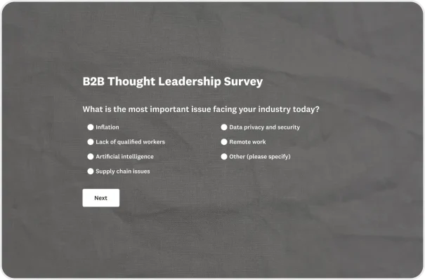 B2B Thought Leadership Survey Template