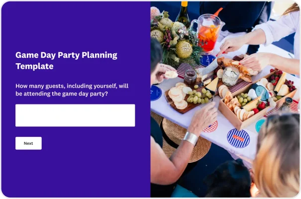 Big Game Party Planning Survey Template