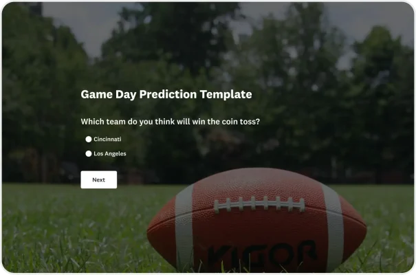 Big Game Prediction Survey Template