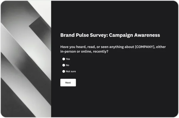Brand Pulse Survey: Campaign Awareness Template