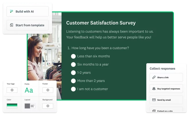 Screenshot of SurveyMonkey customer satisfaction survey template