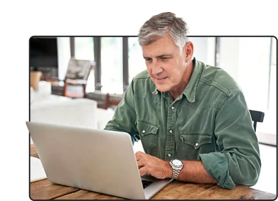 Man working on laptop