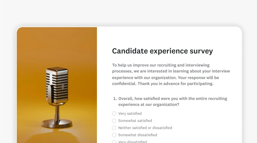 Screenshot of SurveyMonkey candidate experience survey template