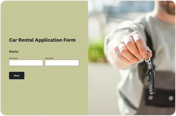 Car Rental Application Form Template