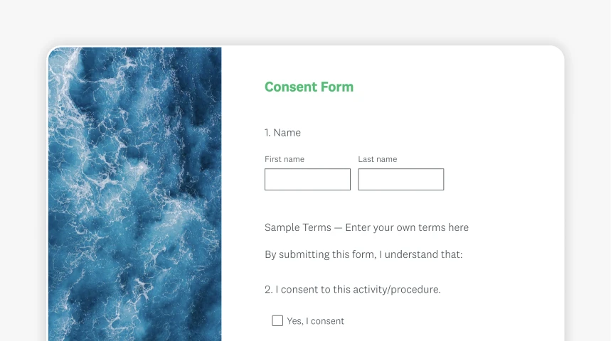 Screenshot of SurveyMonkey consent form