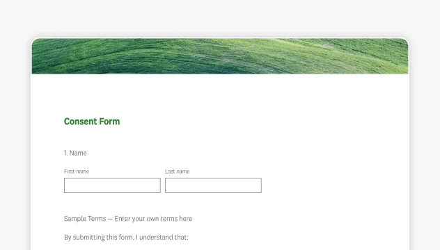 Screenshot of SurveyMonkey consent form template