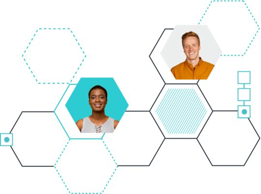 People in honeycombs