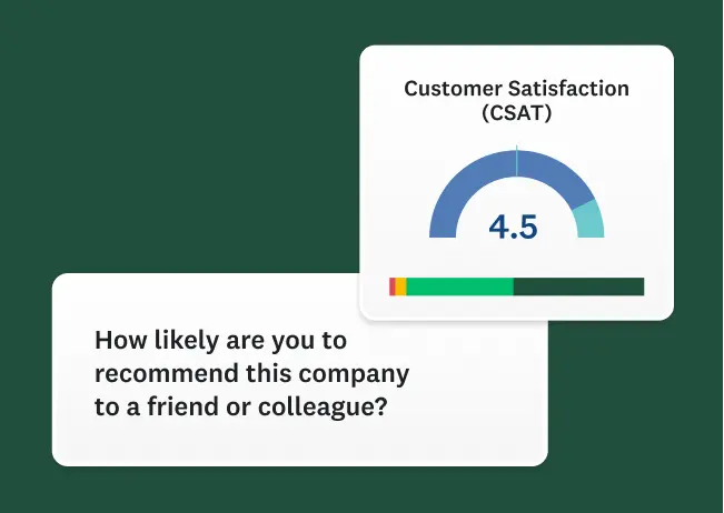 image with a customer satisfaction (CSAT) score and NPS question