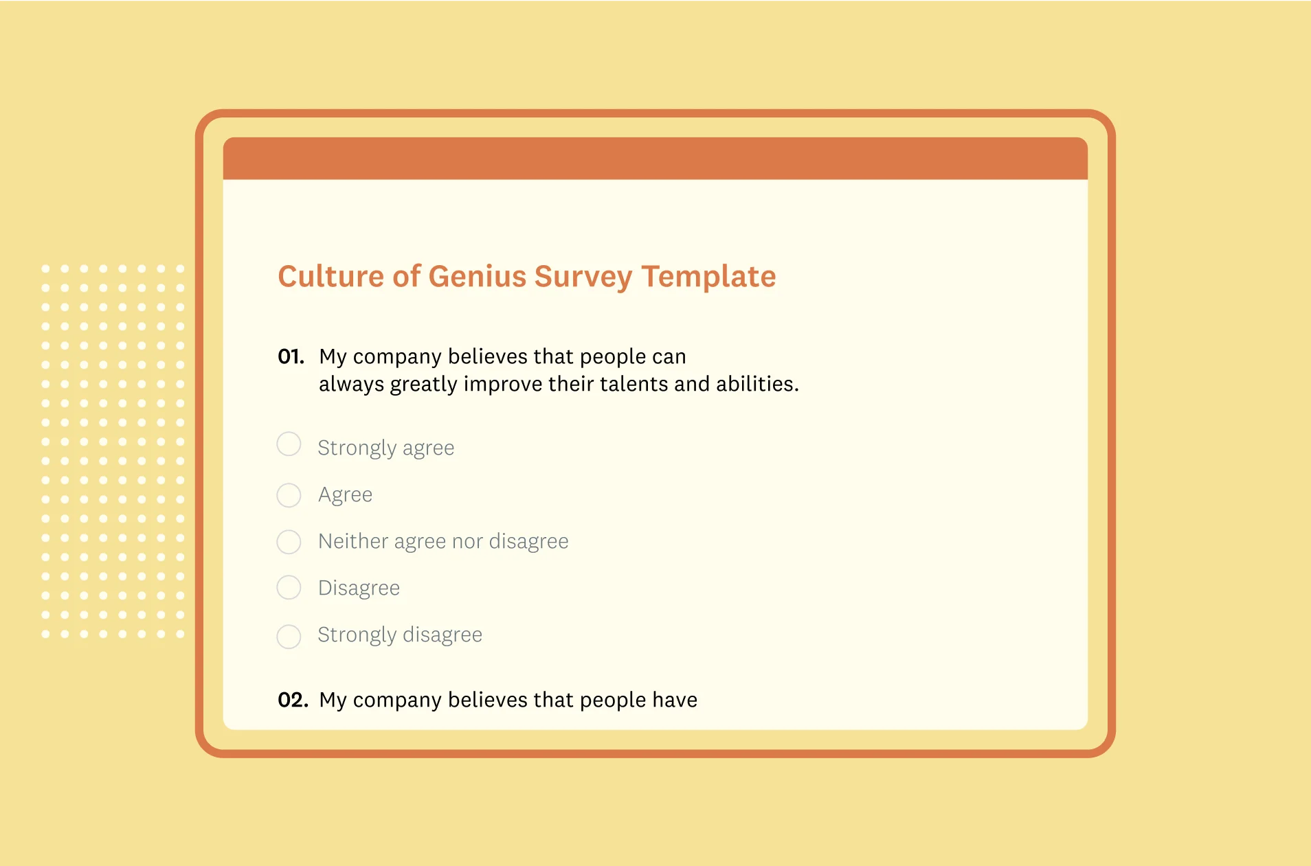 Screenshot of SurveyMonkey culture of genius survey template