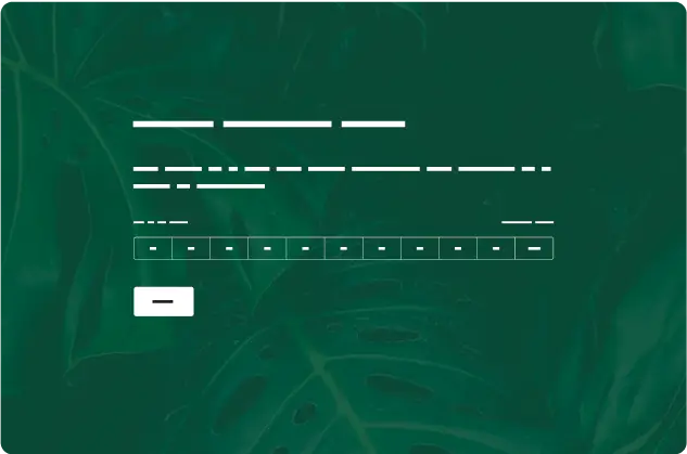 Screenshot of a survey template on a green leaf background