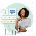 atendente com uma pesquisa