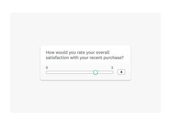 Slider question example in survey format