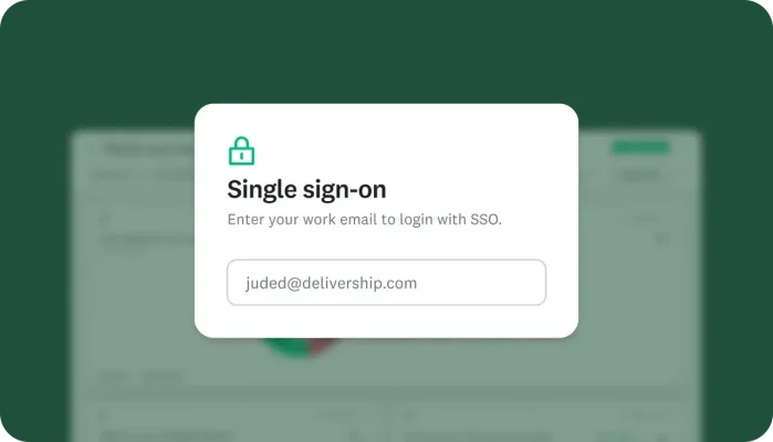 Modal showing single-sign on SSO login option