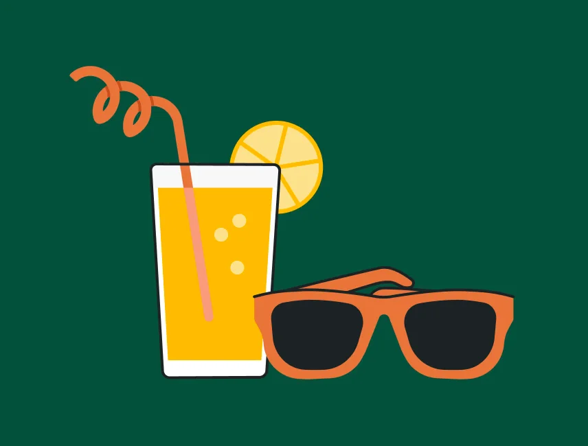 Sunglasses and a drink
