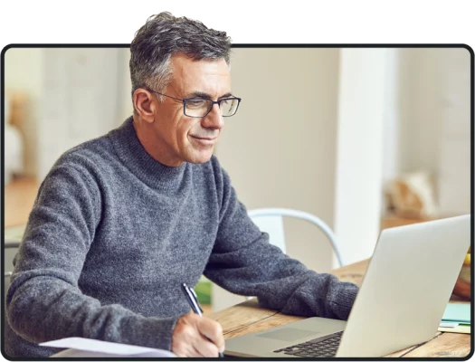 Man working on laptop