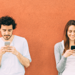 Diverse group on phones