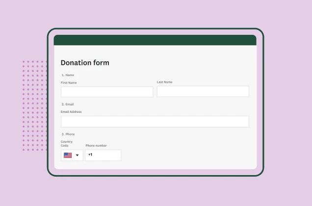 Screenshot of SurveyMonkey donation form template