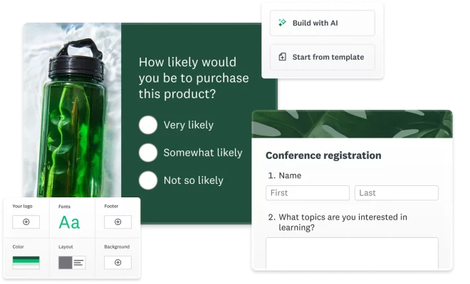 Screenshot of a survey created using SurveyMonkey