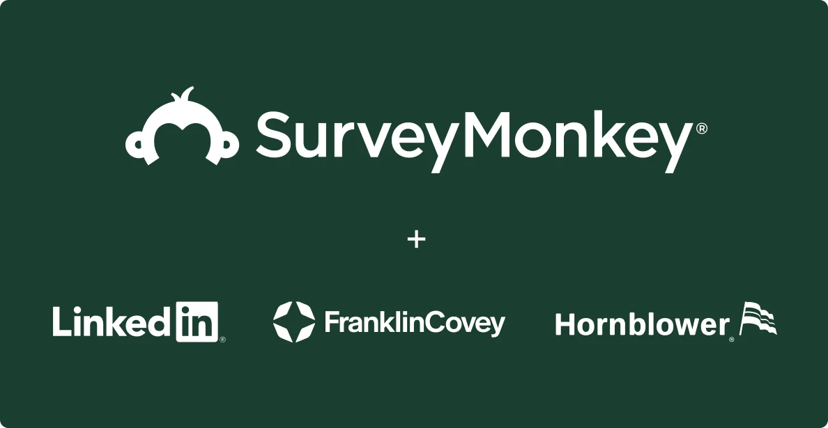 SurveyMonkey + LinkedIn + FranklinCovey + Hornblower logos