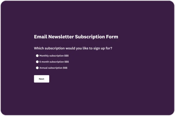 Email Newsletter Subscription Form Template