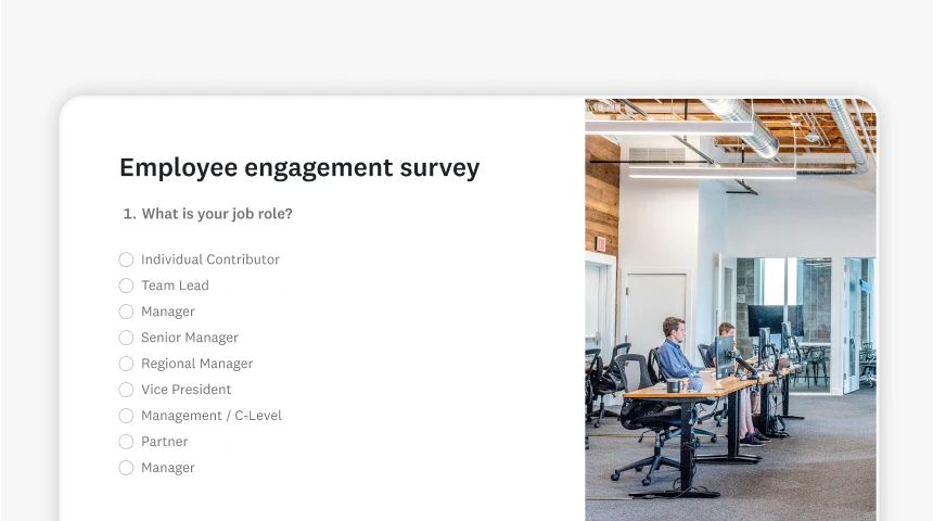 Screenshot of SurveyMonkey employee engagement survey template