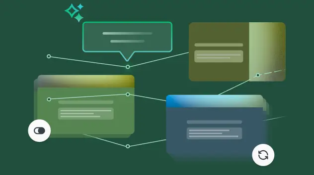Various survey templates connected by line graphs