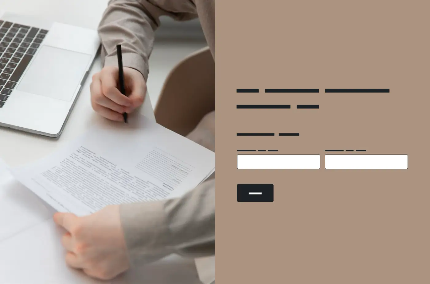 Person writing down notes with open laptop, next to survey question