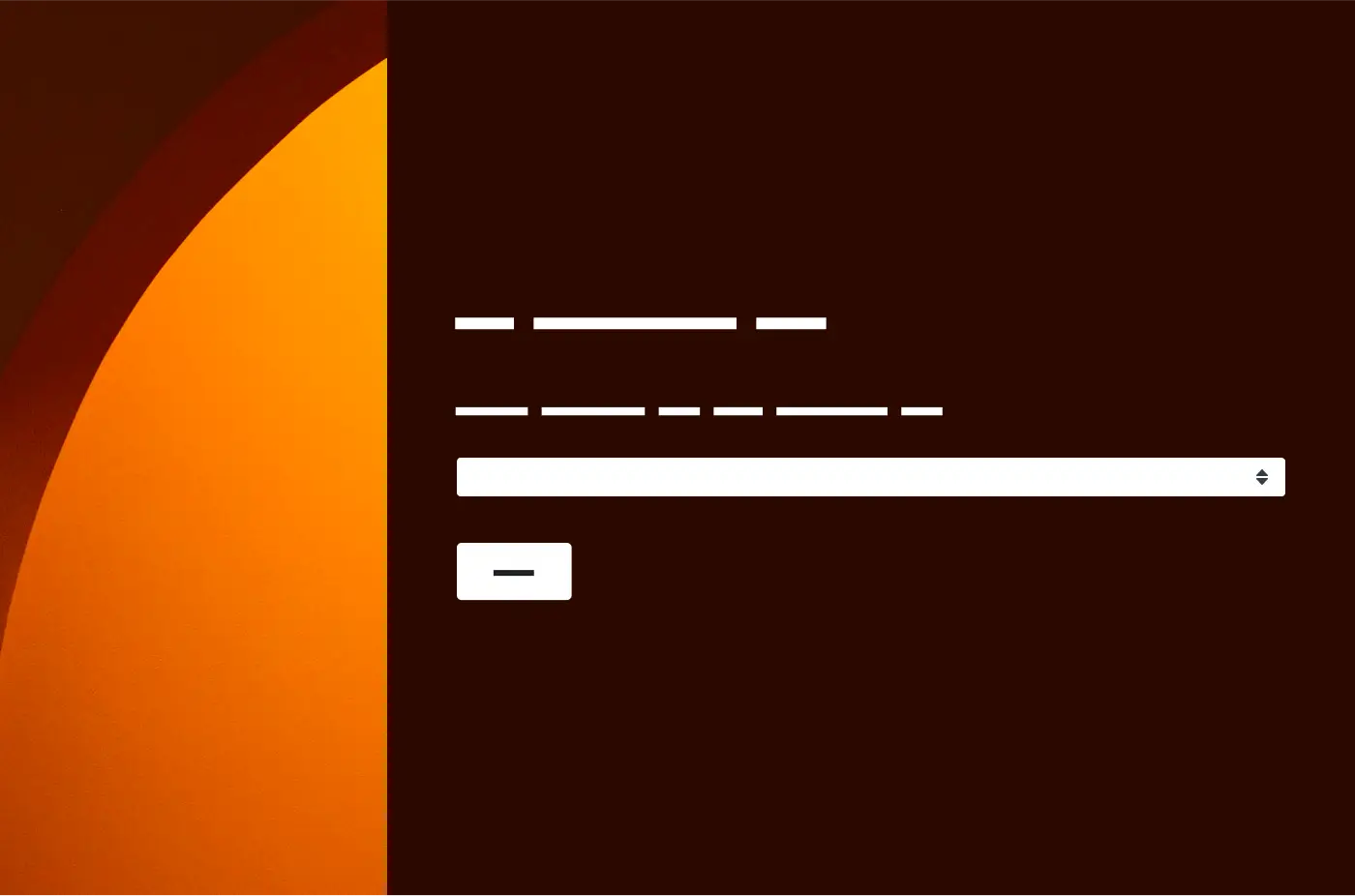 A form question against a dark orange background