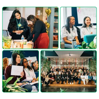 Ulike bilder av SurveyMonkey-ansatte som tilhører ressursgrupper