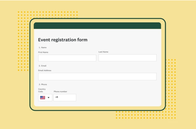 Screenshot of SurveyMonkey event form template