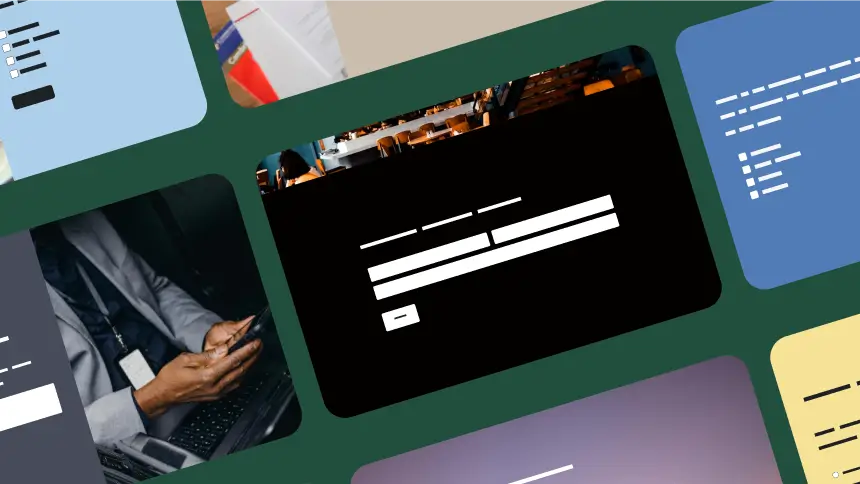 Tabela de imagens mostrando vários formulários e modelos.