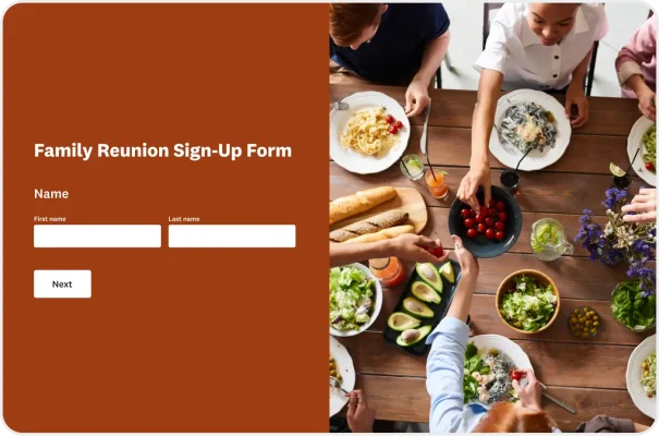 Family Reunion Contact Form Template