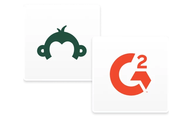 SurveyMonkeyとG2のロゴ